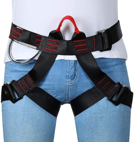 White Tech Climbing Safety Harness Belt Seat Belts for Tree Climbing Outdoor Training Caving Rock Climbing Rappelling and Fall Protection, Climbing, and Industrial Use for Women Man