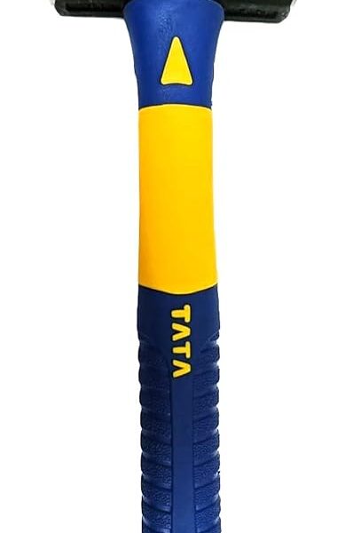 TATA Agrico Engineering Hammer 2lb (HMC020) | Double Faced Heavy Duty Hammer with Shot Blasted Smooth Head | 10 Inch Fiberglass Handle | IS Certified | Rust Resistant Paint | Pack of 1