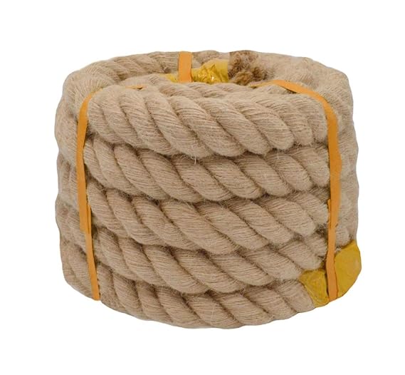 61hy4nyEGGL._SX569_ 1.5inch x 20Ft Jute Rope Twisted 1-1/2" Hemp Rope for Crafts, Climbing, Anchor, Hammock, Nautical, Cat Scratching Post, Tug of War, Decorate 38mmx6M - Image 1