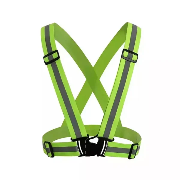GENERIC Green Safety Cross Belt Reflective Jacket (Pack of 2)