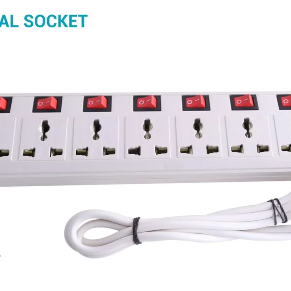 Karlton 7+7 Powerstrip Extension Board with 2 Mtr Cord (White)