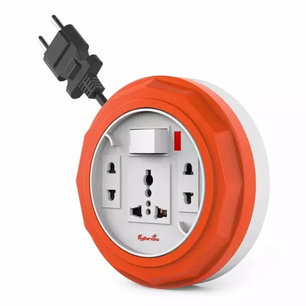 Fybros 6A 2 Pin Extension Flex Box 10 mtr with Indicator 8092